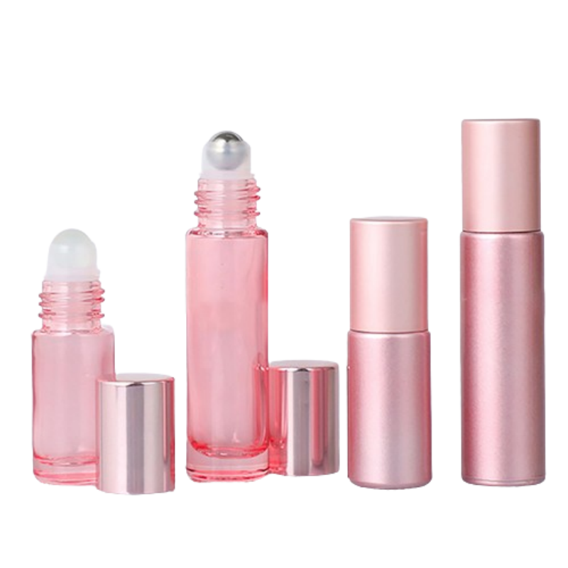 Attar Oil Roll On - Bouteille en verre rose pour huile