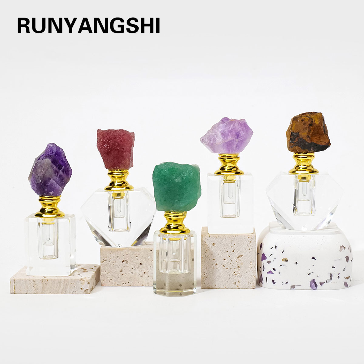 Perfume Quotes - Bouteille d'huile essentielle en cristal d'améthyste
