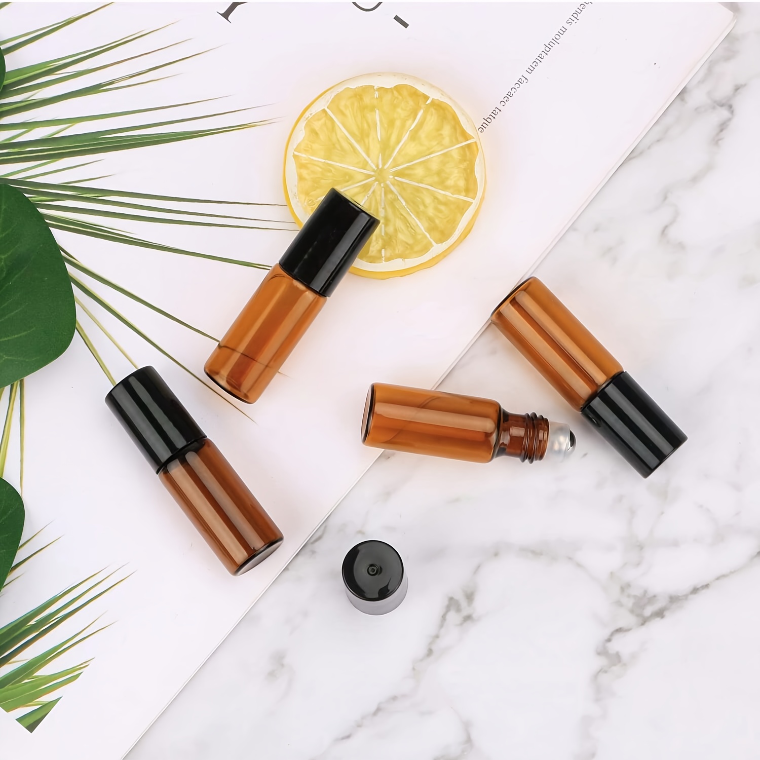 Bouteilles vides en verre ambr - Attar Oil Roll On avis et prix