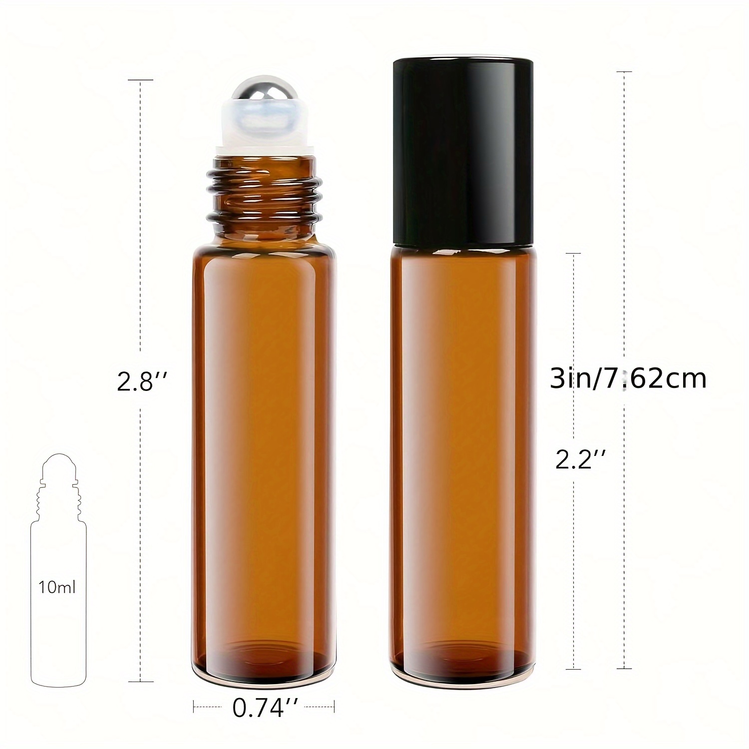 Bouteilles vides en verre ambr - Attar Oil Roll On avis et prix
